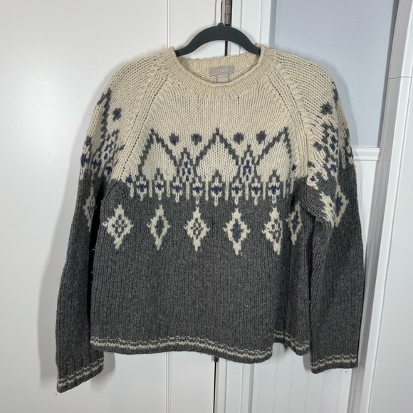J. Crew Sweaters - Vtg 90s J. Crew 100% Wool Fair‎ Isle Knit Sweater sz medium classic vintage READ
